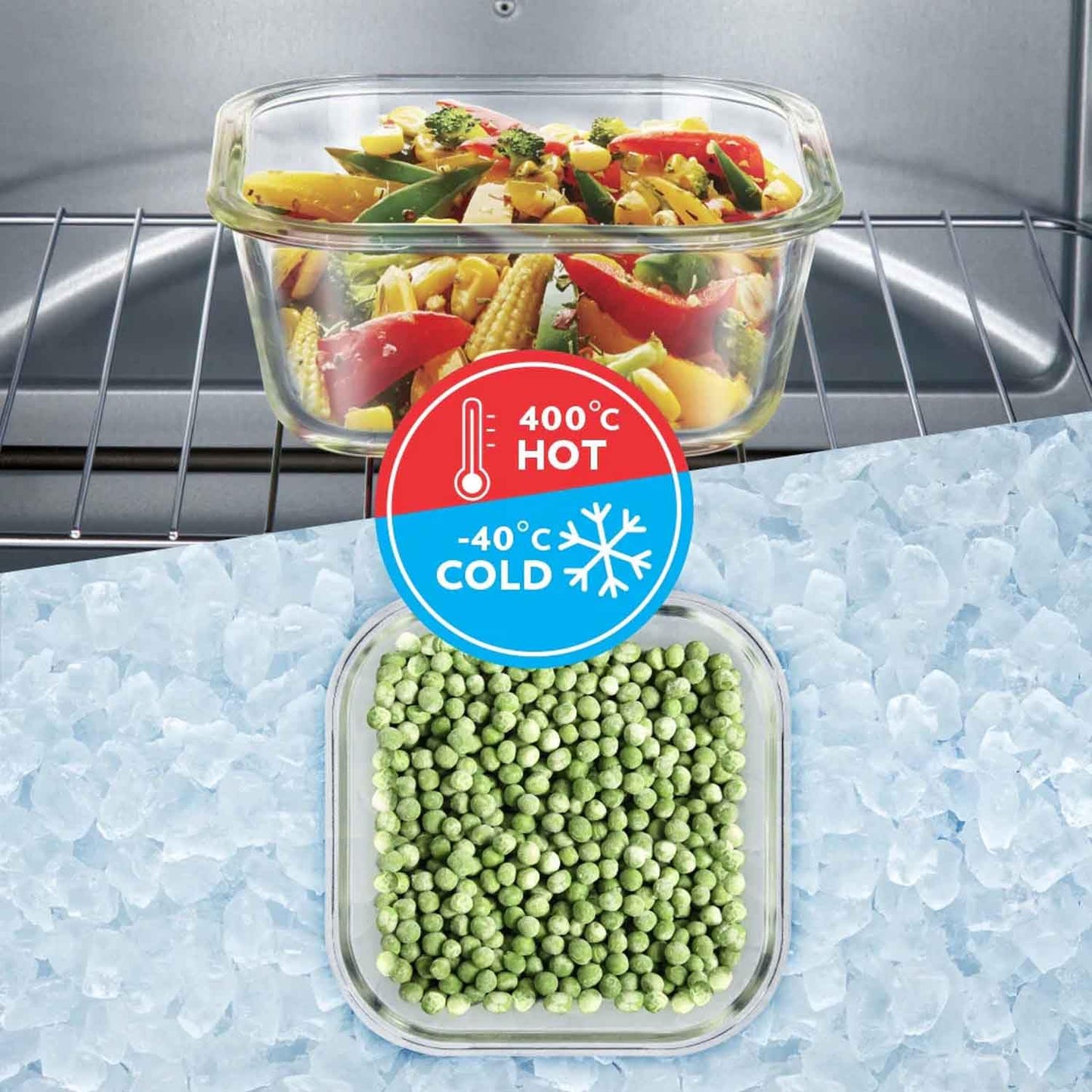 Borosil Klip-N-Store Transparent Square Airtight Container 400 ml