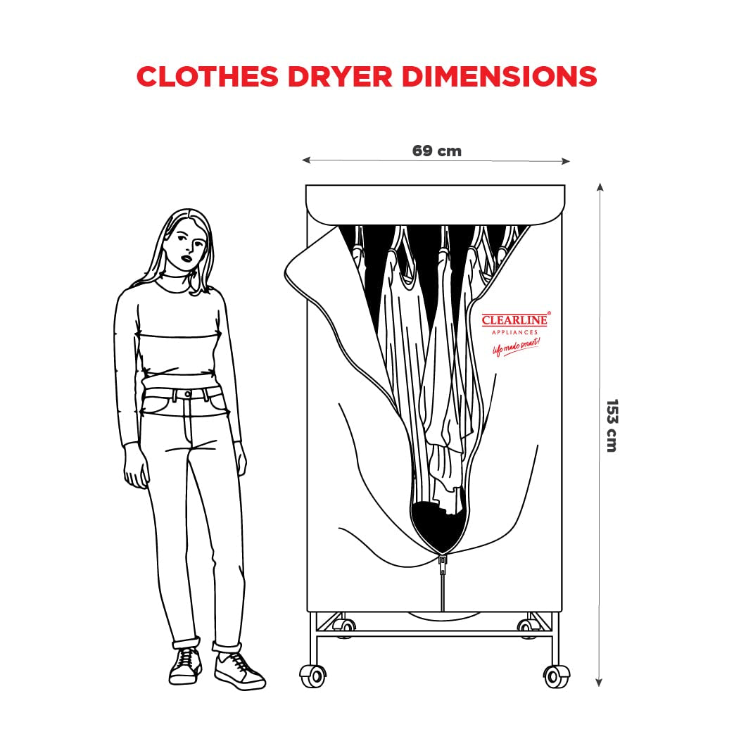 Clearline Amazing Electric Aluminium Clothes Dryer Stand | Foldable Indoor Laundry Drying Rack