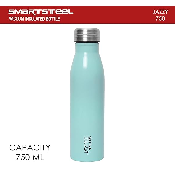 Jaypee Plus Stainless Steel Leak Proof Fridge Water Bottle | Office Bottle 750 ml Bottle (Pack of 1, Green, Steel)
