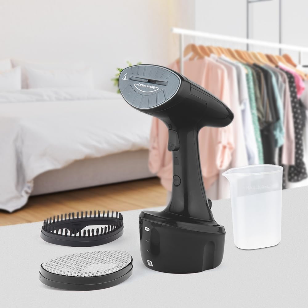 Borosil 1600W Handheld Garment Steamer | Ceramic Coated Soleplate | Dual Steam Modes (Horizontal & Vertical Ironing) | 120ml Detachable Water Tank | Overheat Protection | 2 Year Warranty (GS02)