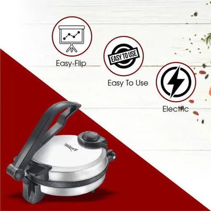 Prestige PRM 5.0 Electric Roti Maker with Adjustable Temperature Control, Granite Non-Stick Coating, Stainless Steel Body, 900 Watts, 25 cm