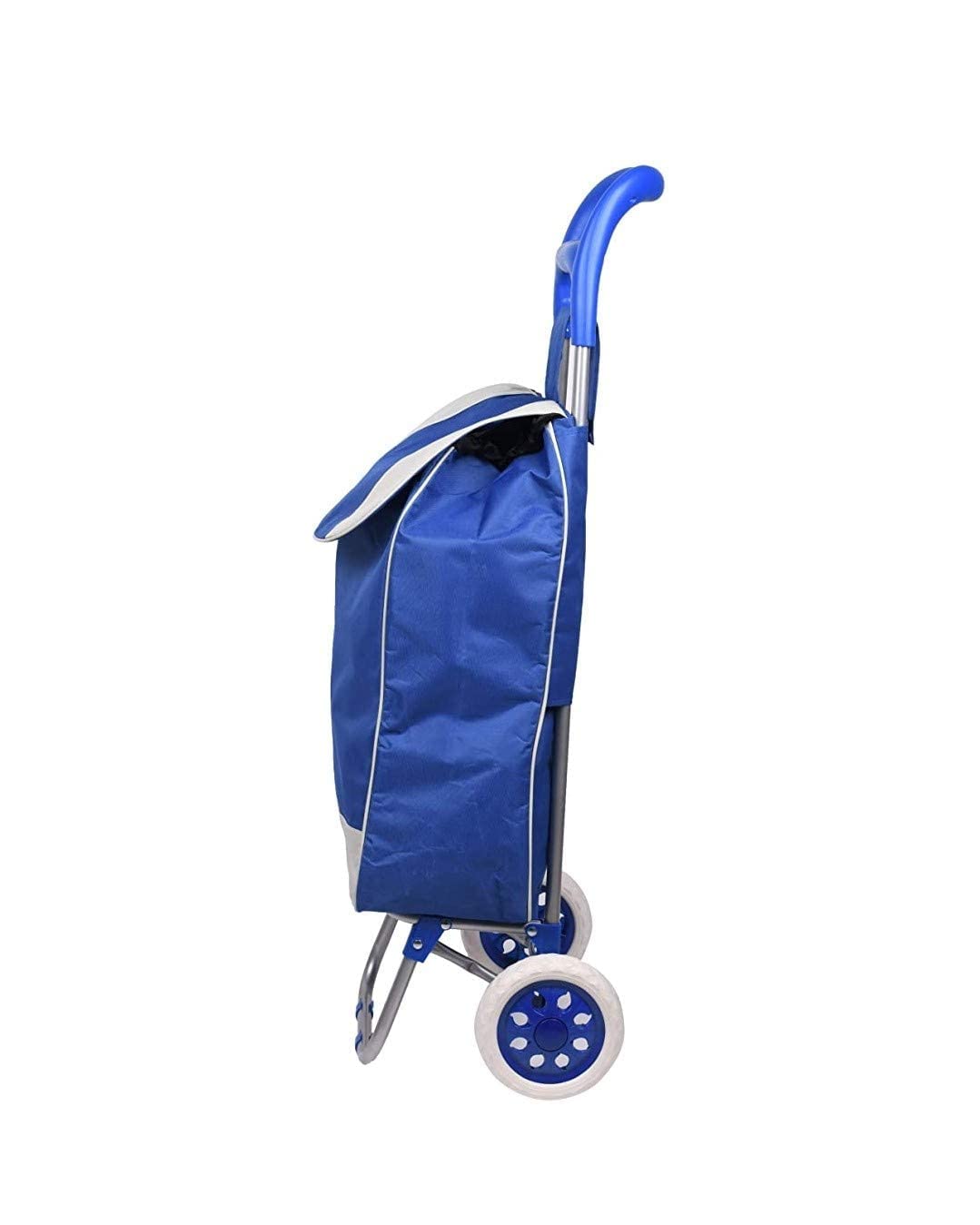 Multipurpose Foldable Shopping Trolly with Removable Bag Shopping Cart for Grocery, Fruit, and Vegetable (Blue)