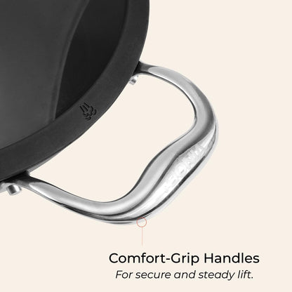 Vinod Ferona Lightweight Cast Iron Kadai - 1.7 L, 22 cm | No Seasoning Required | Naturally Stick-Free | Metal Spoon Friendly | Gas Stove Compatible | Rust-Proof | PTFE & PFOA Free | 2-Year Warranty