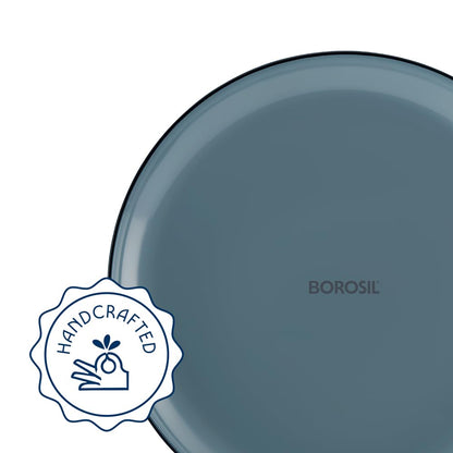 Borosil 20pc Aura India’s First Coloured Handcrafted Dinner Set | Made in India Borosilicate Glass Tableware | Microwave, Dishwasher & Oven Safe | Crockery for Gifting & Dining (Black)