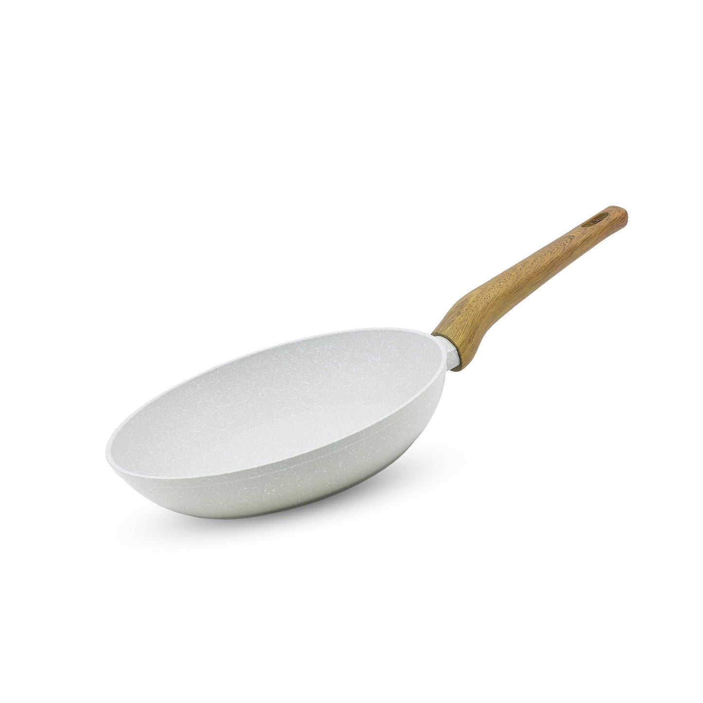 Bergner Naturally Forged Aluminum 24cm Frypan, Marble Non-Stick Coating, Less Oil Use, Scratch Resistant Frying Pan, Durable, Soft Touch Handle, Easy to Clean - Induction Bottom, Free Non-Woven Trivet