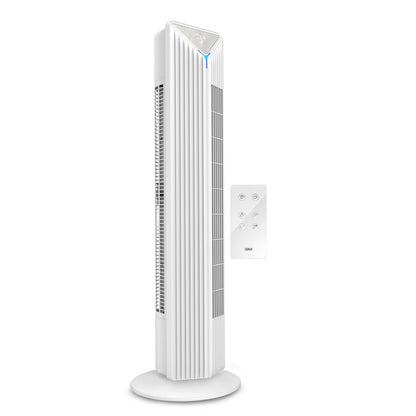 GM Fortune Bladeless Tower Fan with Air Purifier | Super Silent Operation | 90° Horizontal Oscillation | 3 Speed Modes | Up to 8 Hours Timer | Remote for Easy Access | Stylish, Compact Design - White