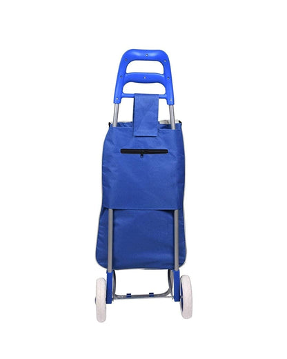 Multipurpose Foldable Shopping Trolly with Removable Bag Shopping Cart for Grocery, Fruit, and Vegetable (Blue)