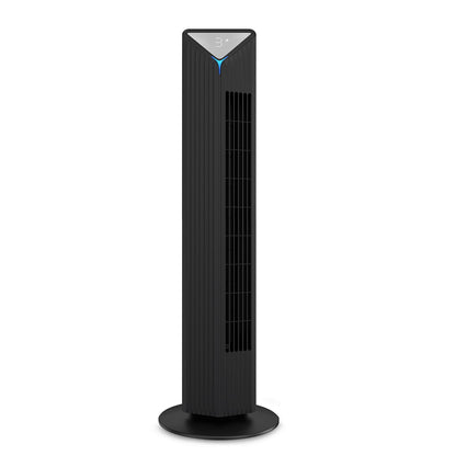 GM Fortune Bladeless Tower Fan with Air Purifier | Super Silent Operation | 90° Horizontal Oscillation | 3 Speed Modes | Up to 8 Hours Timer | Remote for Easy Access | Stylish, Compact Design - Black