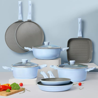 Borosil Ceramic Vajra 28 cm Flat Tawa | Gas Stove & Induction Compatible, Dishwasher Safe | PFOA and PFAS Free Tava | 1 Year Warranty, Sky Blue