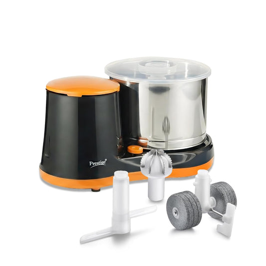 Prestige PWG 07 Wet Grinder with Stainless Steel Drum 200 W, 2 L (Black, Orange)