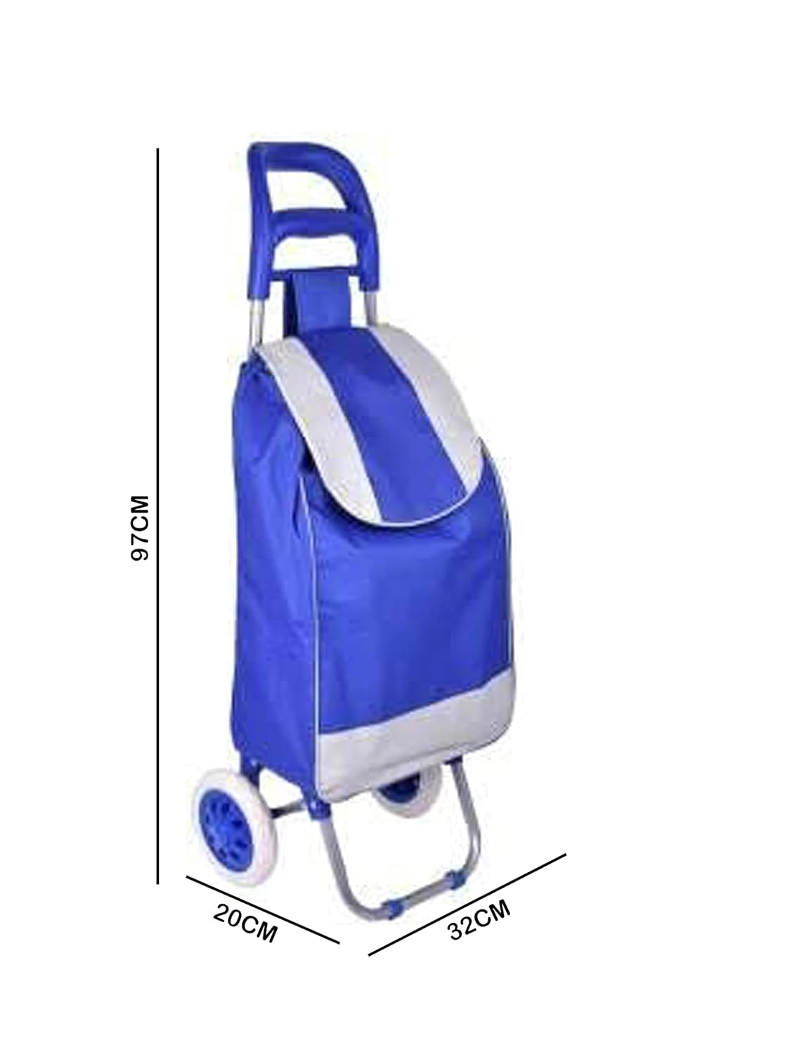 Multipurpose Foldable Shopping Trolly with Removable Bag Shopping Cart for Grocery, Fruit, and Vegetable (Blue)