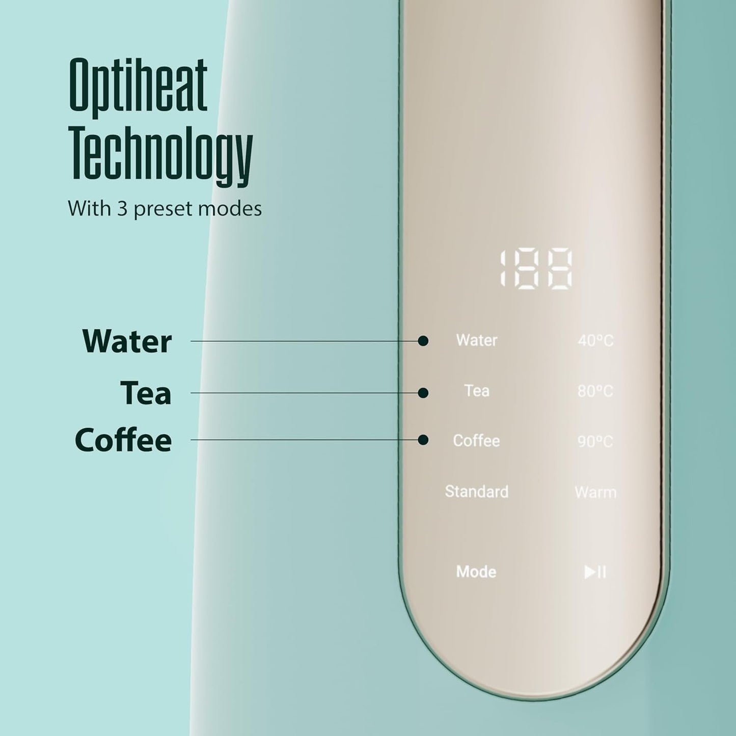 Havells CRAFT Kettle | OptiHeat Technology | Real Time Temperature Display | 12 Hour Keep Warm Function | Strix Controller for 5x Lifespan | Triple Safety Protection (Blue & Gold)
