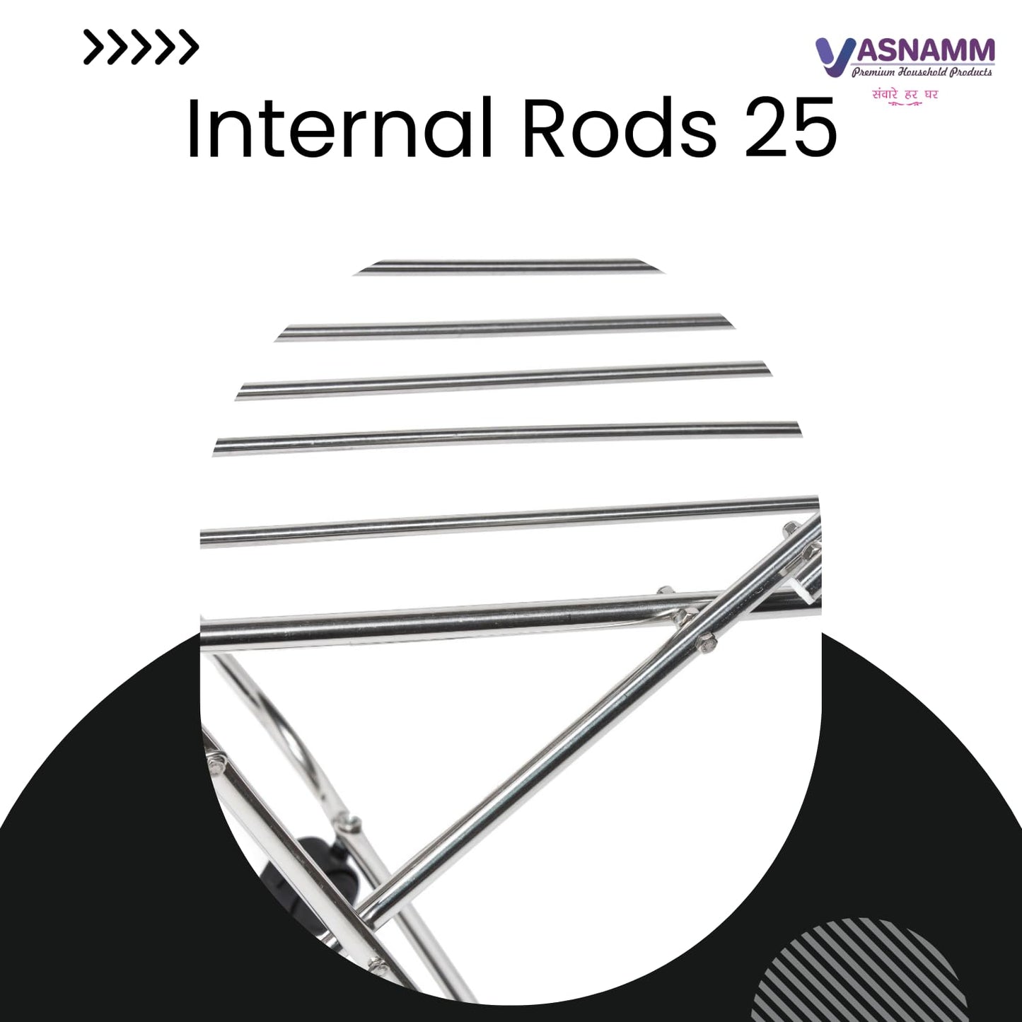 Vasnam Stainless Steel Floor Cloth Dryer Stand Butterfly Design | 25 Rods 3-Tier Foldable Laundry Drying Rack with Wheels | Heavy Duty Rustproof Clothes Stand for Home