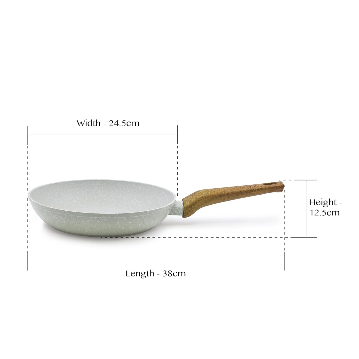 Bergner Naturally Forged Aluminum 24cm Frypan, Marble Non-Stick Coating, Less Oil Use, Scratch Resistant Frying Pan, Durable, Soft Touch Handle, Easy to Clean - Induction Bottom, Free Non-Woven Trivet