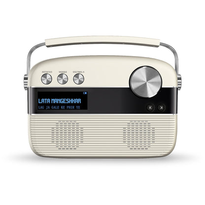 Saregama Carvaan Hindi - Portable Music Player with 5000 Preloaded Songs, FM/BT/AUX (Porcelain White)