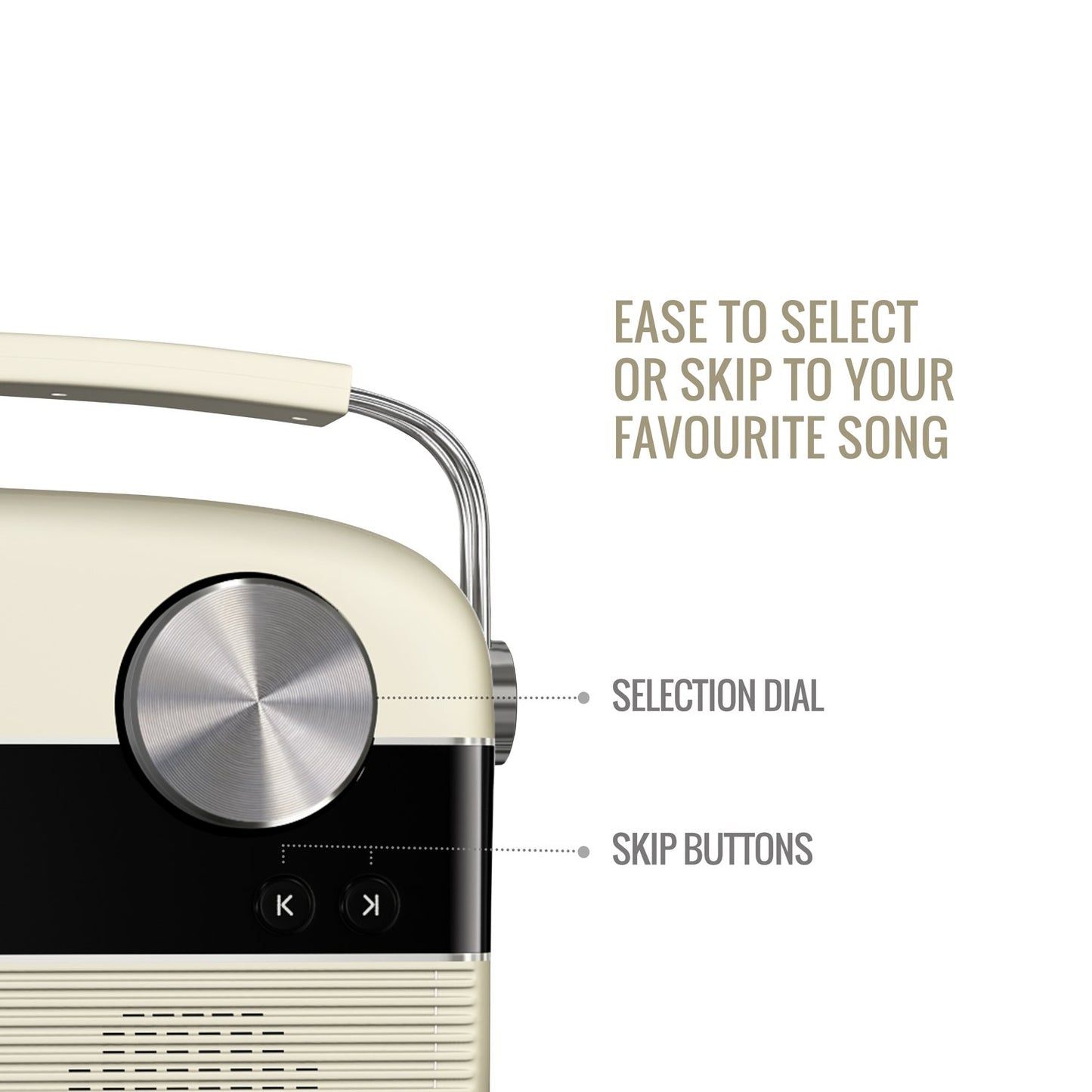 Saregama Carvaan Hindi - Portable Music Player with 5000 Preloaded Songs, FM/BT/AUX (Porcelain White)