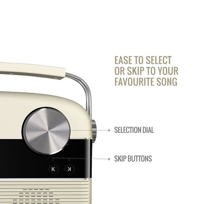 Saregama Carvaan Hindi - Portable Music Player with 5000 Preloaded Songs, FM/BT/AUX (Porcelain White)