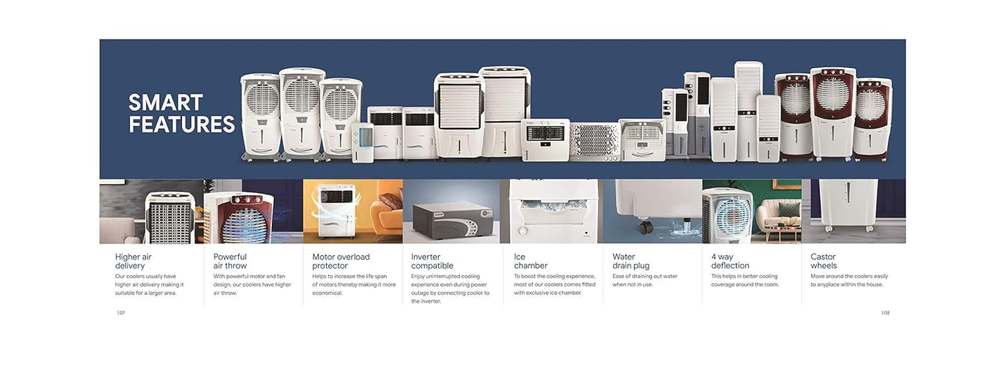 Crompton Optimus 100 Litres Desert Air Cooler for home | Large & Easy Clean Ice Chamber | High Density Honeycomb Pads | Auto-Fill & Drain | Everlast Pump | Humidity Control