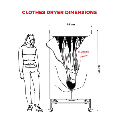 Clearline Amazing Electric Aluminium Clothes Dryer Stand | Foldable Indoor Laundry Drying Rack