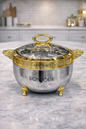 Bonjour Roseate Stainless Steel Casserole 2000ml – Gold Finish Hotpot | Premium Insulated Serveware for Kitchen & Dining