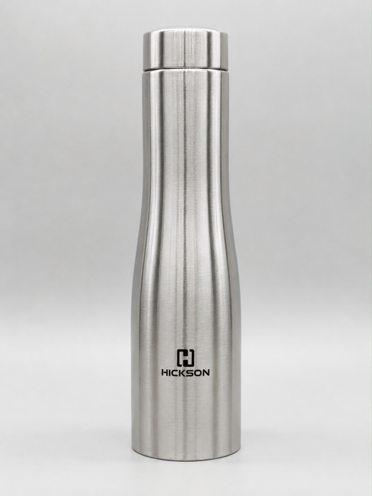 Hickson 1000ml Stainless Steel Vacuum Insulated Water Bottle with Gasket-Sealed Leakproof Cap | Double Wall Steel Flask for Hot & Cold Beverages