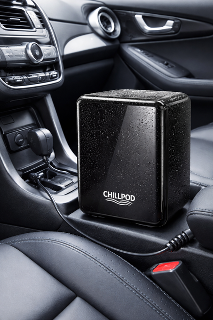 ChillPod 6-Can Mini Fridge | Portable Thermoelectric Cooler | Compact Personal Refrigerator for Home, Office & Travel- Black