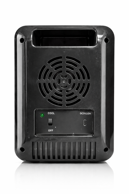 ChillPod 6-Can Mini Fridge | Portable Thermoelectric Cooler | Compact Personal Refrigerator for Home, Office & Travel- Black