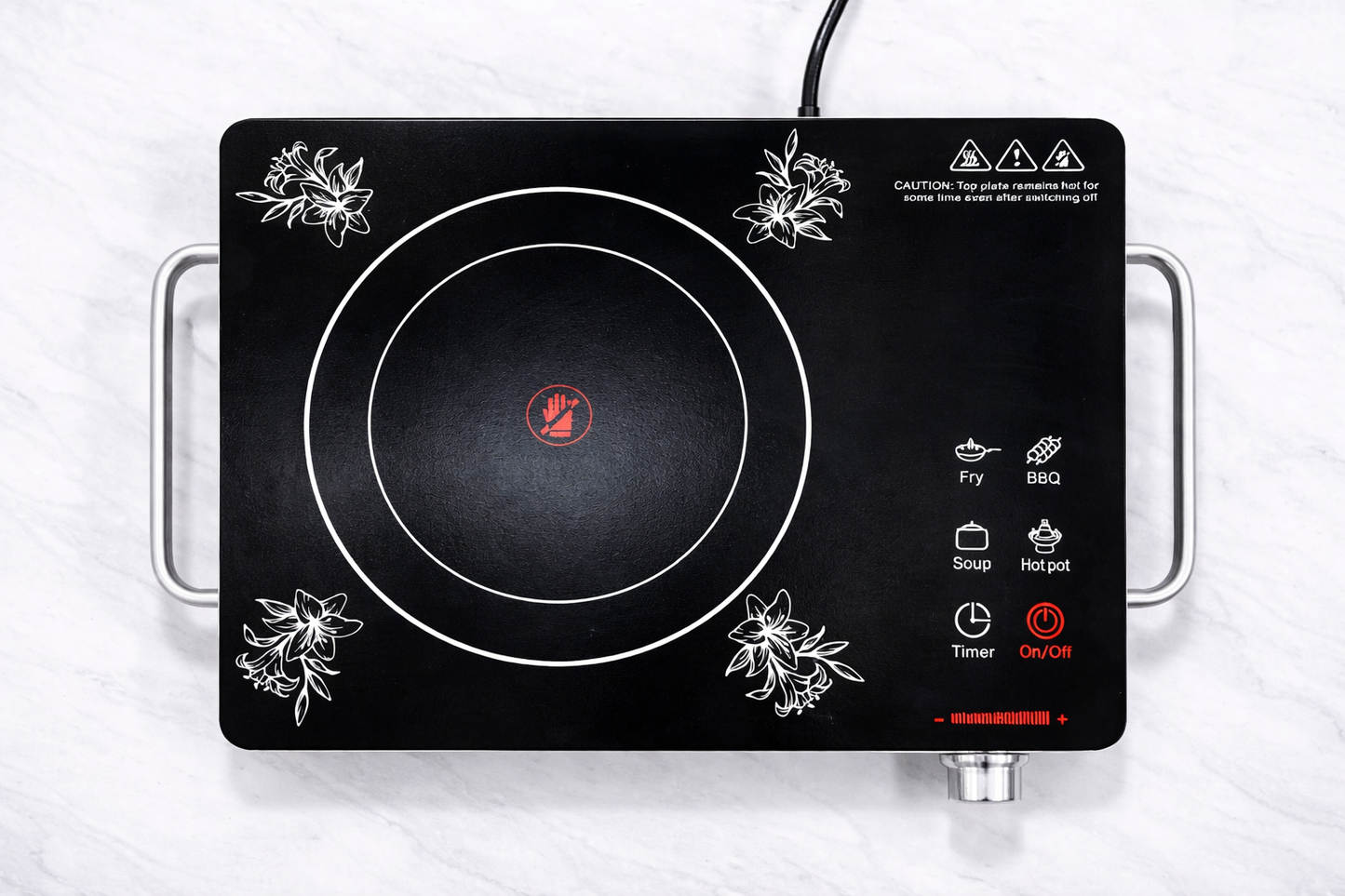 Obyto 2200W Infrared Induction Cooktop with Copper Coil | High Power Electric Cooktop with Temperature Control, Timer & 1 Year Warranty