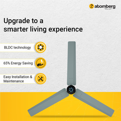 Atomberg Renesa Smart 1200mm BLDC Ceiling Fan with IoT &amp; Remote | Energy Efficient Ceiling Fan | Ceiling fan for Living Room | High Air Delivery with LED Indicators (Misty Teal)