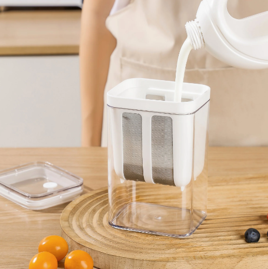 Hung Curd Strainer Box | Curd Maker and Greek Yogurt Maker - 1100ml Fine Mesh Strainer with Lid | Multifunctional Yoghurt Filter | Curd Maker for Home | Whey Separator