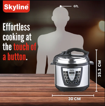 Skyline 6L Digital Pressure Cooker – 1000W Intelligent Cooking for Effortless Meals