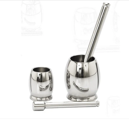 Toral Dholak Shape Stainless Steel Khalbatta | Silver | 1 Pc- 7"