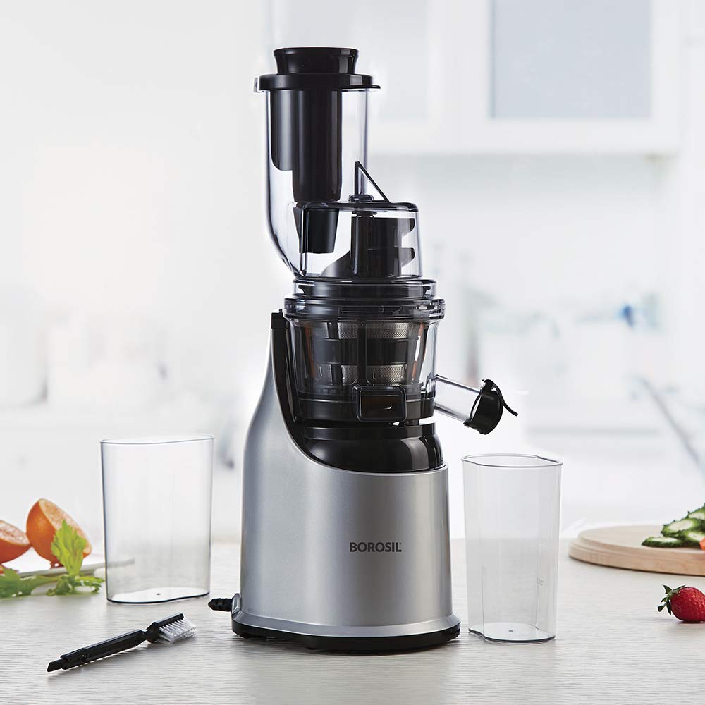 Borosil Health Pro Cold Press Slow Juicer WB14, Portable Slow Juicer, Compact Design, For Fresh Fruits & Vegetables, 200 W