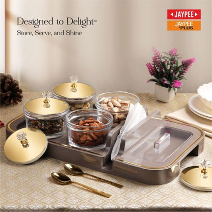 Jaypee Nutnap Klass Festive Jar Set with Tray