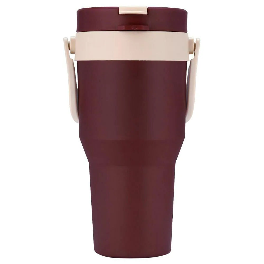 Oliveware Titan 750 ml Traveller Mug | Stainless Steel Inner | Insulated Plastic Body | Hot & Cold Beverage Travel Cup- Brown