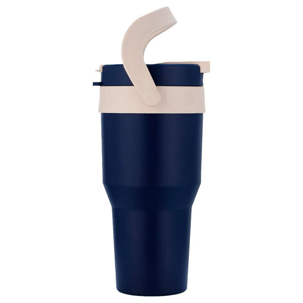 Oliveware Titan 750 ml Traveller Mug | Stainless Steel Inner | Insulated Plastic Body | Hot & Cold Beverage Travel Cup- Blue