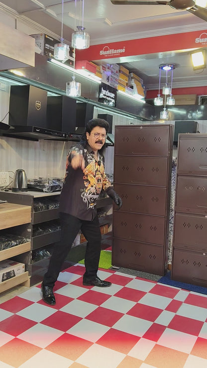 3 Tier Metal Shoe Rack for Home with Doors & Lock | Wall Mount Shoe Cabinet for Home | Space Saving Shoe Organizer Stand for Shoes, Chappals & Sandals. 21 Inch Wide (Brown)