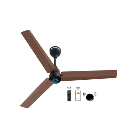 Atomberg Renesa Smart 1200mm BLDC Ceiling Fan with IoT &amp; Remote | Energy Efficient Ceiling Fan | Ceiling fan for Living Room | High Air Delivery with LED Indicators (Brown &amp; Black)